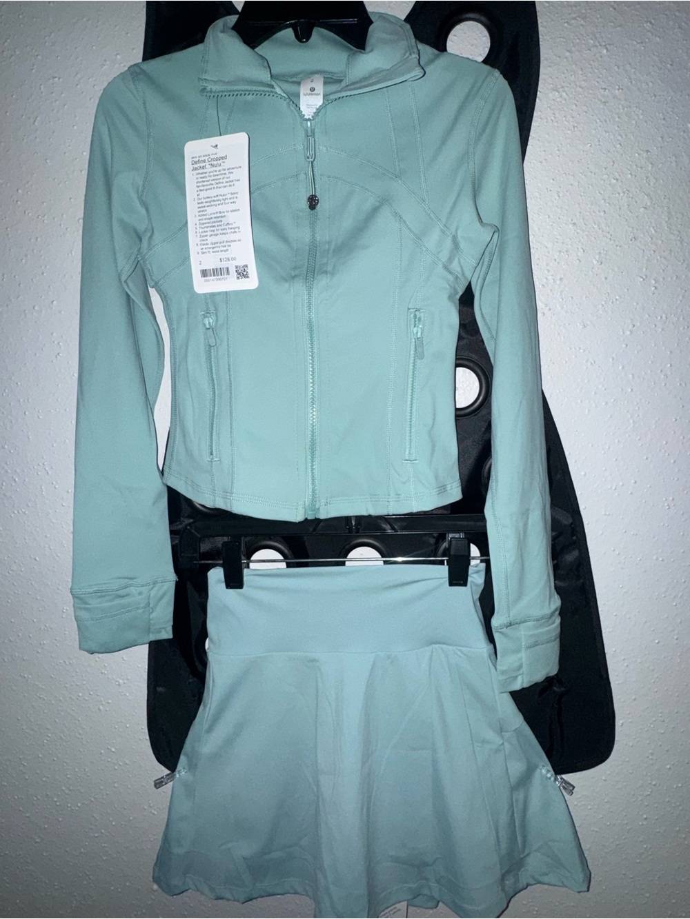 lululemon athletica Mint Green Zip Jacket with Matching Skirt